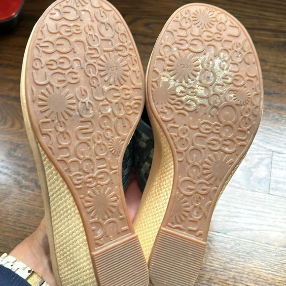 Ugg wedge sandals size 7 blue slip on sandals non slip - Picture 5 of 5